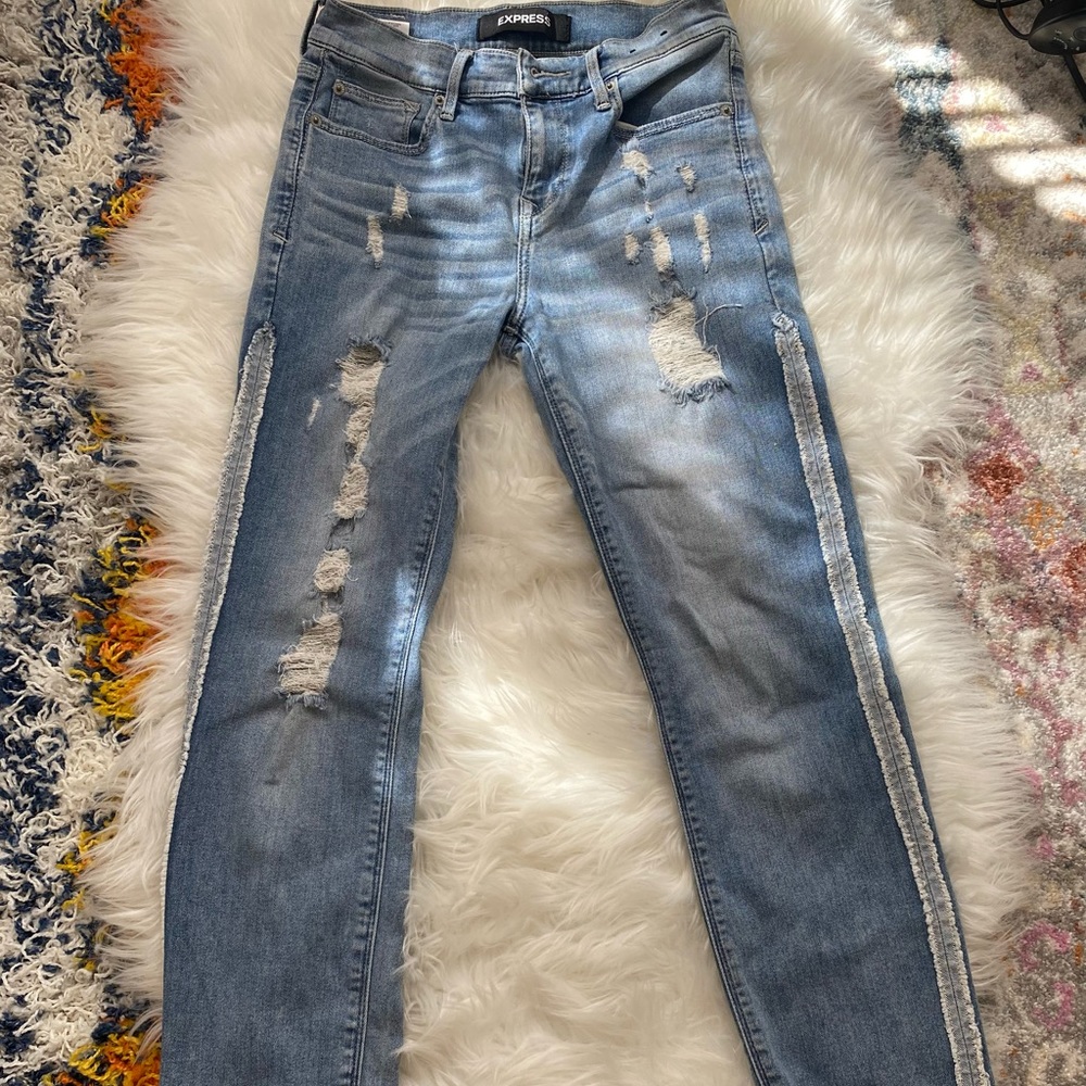 Express Mid Rise Cropped Skinny Jeans